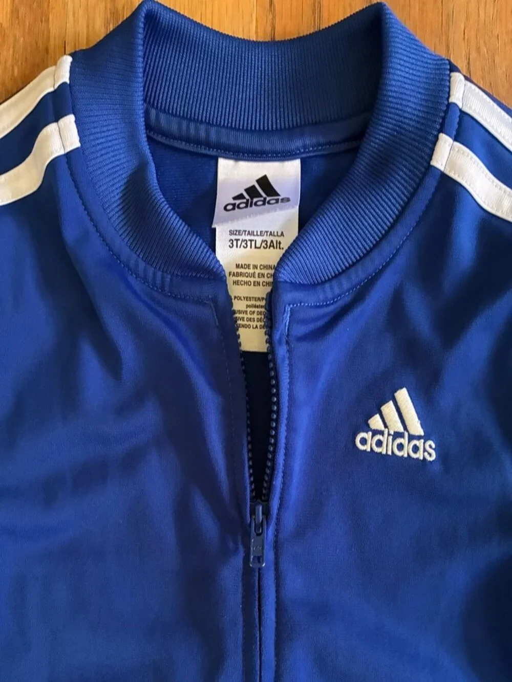 Adidas Kids 3T Royal Blue 3-Stripes Full Zip Track Jacket